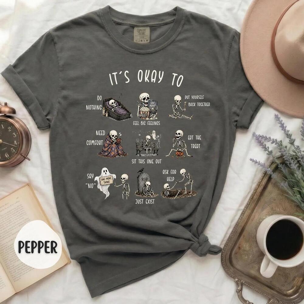 Skeleton Halloween Shirt, Mental Health Shirt,  Tee, Social Worker